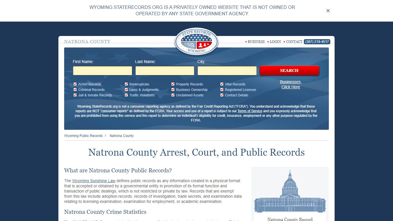 Natrona County Arrest, Court, and Public Records